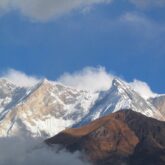 Paysage de montagne avec ses sommets enneigés sur le massif de l'Anapurna