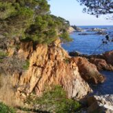 paysage où l'on voit une falaise ocre ainsi que la mer en contrebas