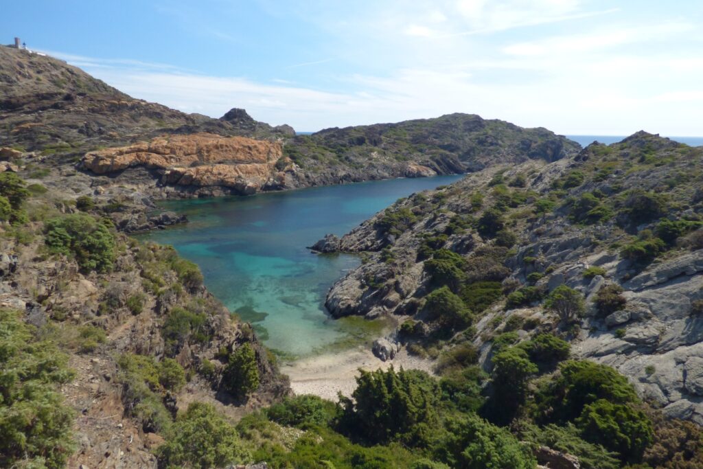 Vue d'une crique observée lors d'une randonnée accompagnée d'un guide en groupe