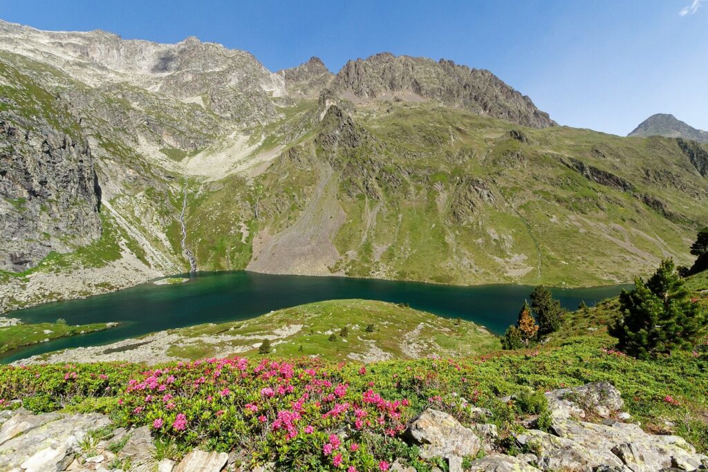 Paysage montagnard à Cauterets encadré de sommets et de végétation