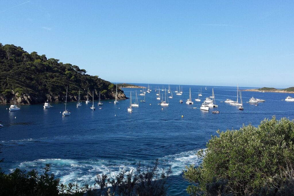 Paysage de la baie de Port Cros et du bord de mer