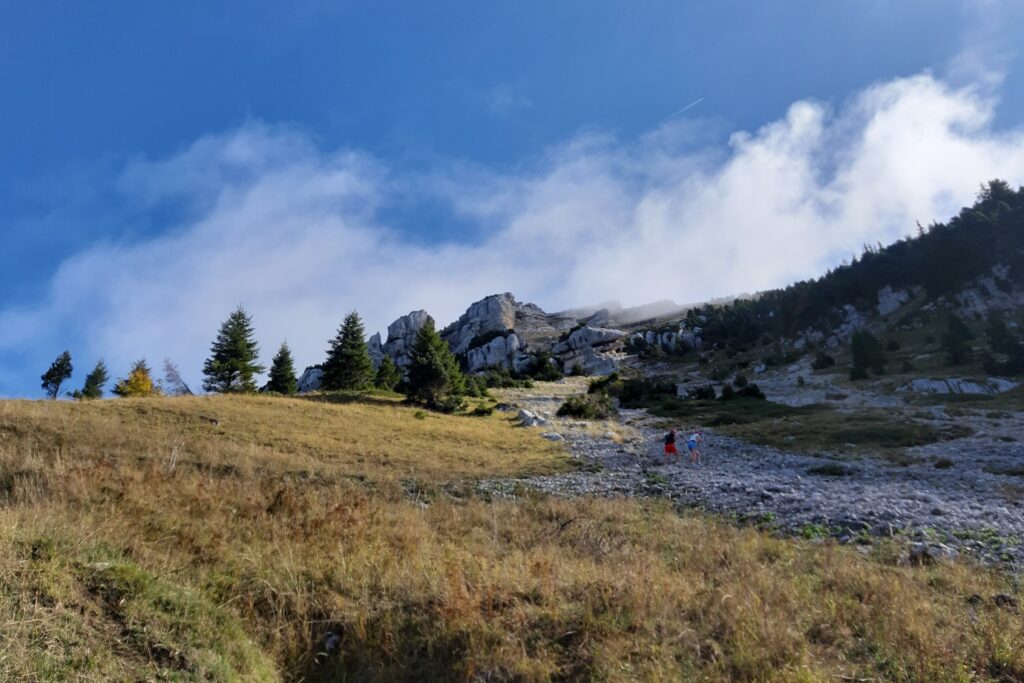 Paysage de montagne dans le Vercors lors d'un séjour de randonnée dans le Vercors avec un guide