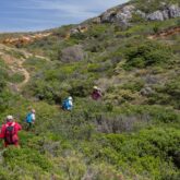 Groupe de randonneurs sur un sentier dans la montagne au Portugal, dans le sud