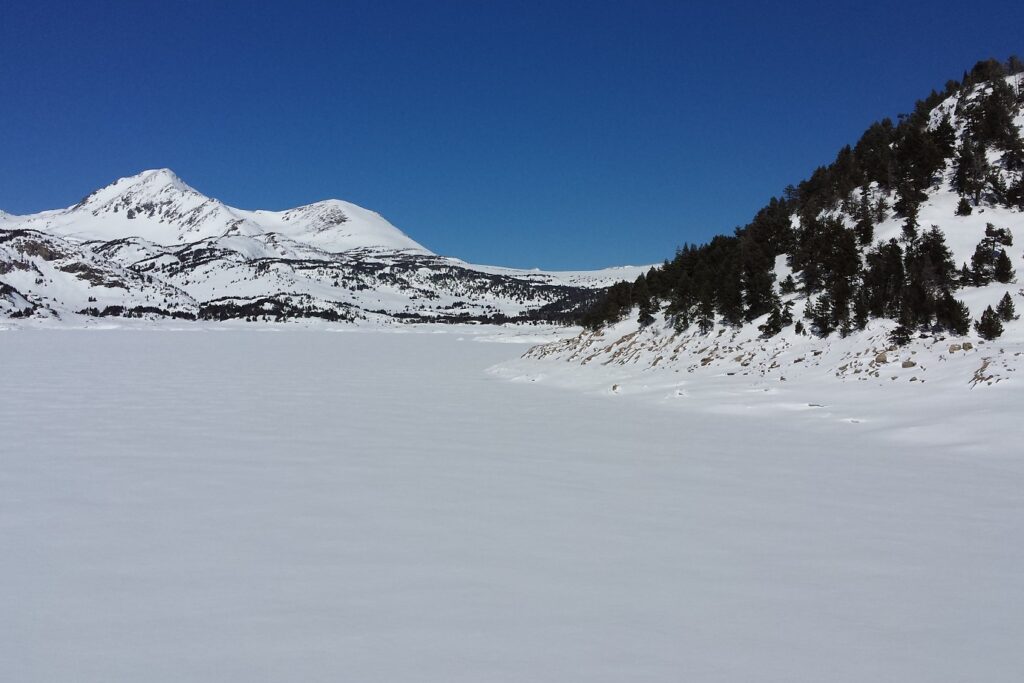 Plateau enneigé caractéristique de la zone du capcir