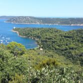 Paysage vu de haut sur la baie des îles de Port Cros