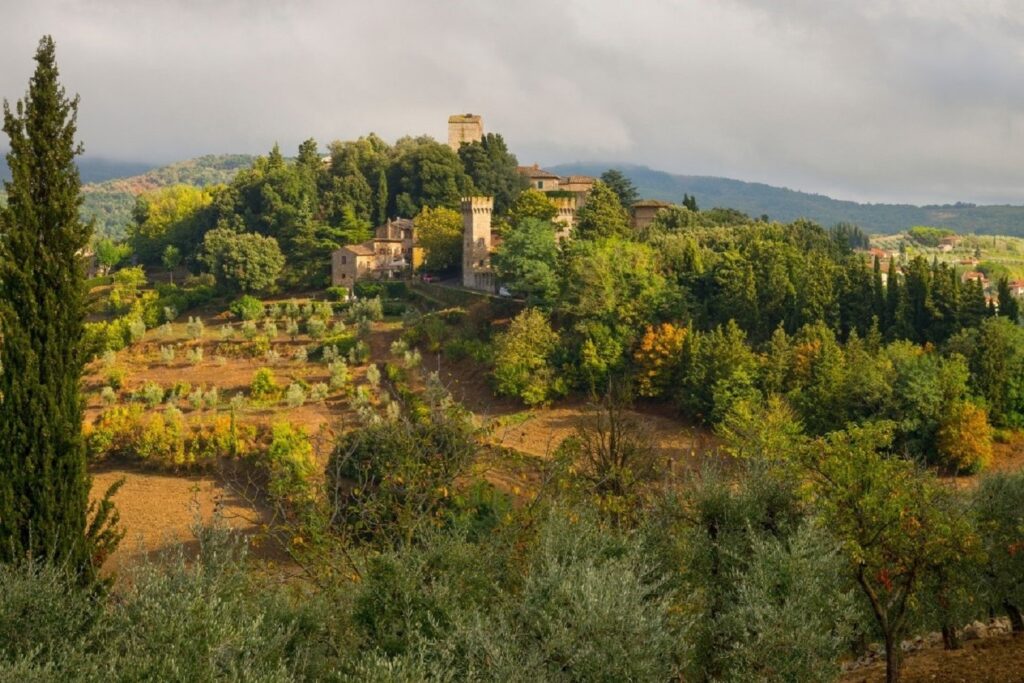 Paysage de la crête de Panzano en Toscane, Italie