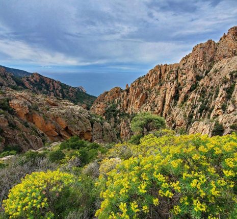 Paysage corse lors d'une randonnée en montagne.